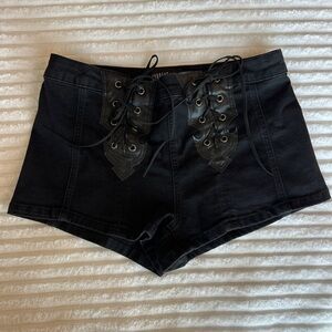 Current Mood Midnight Lace-Up High Waist Shorts